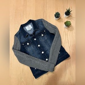 Guess Jean Jacket with Knit Sleeves